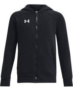 Худи Under Armour Kids Rival Fleece Full Zip Hoodie, черный/белый