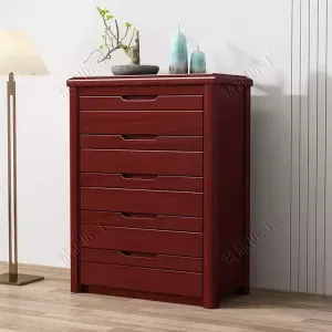 Yu Senyi Комод 80х45х115 см для гостиной и спальни в современном китайском стиле из массива дерева, 5 ящиков, цвет black walnut, полностью собран
