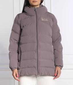 Куртка женская Ea7 средней длины с капюшоном, фиолетовый