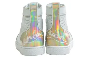 Christian Louboutin CL Leather High top стильные скейтерские кроссовки женские белые