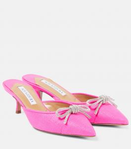 Мюли Parisina 50, украшенные кристаллами Aquazzura, Ultra Pink