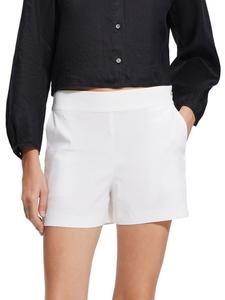 Шорты из льняной смеси с высокой посадкой Theory, белый