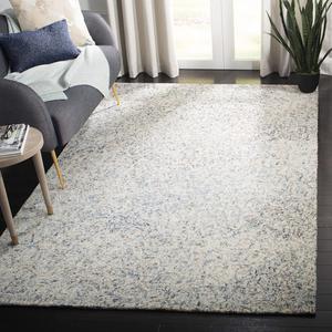 Ковер SAFAVIEH, 244 x 305 см, - коллекция Renaissance - большой - Blue & Ivory, ручной работы из шерсти, дизайн в стиле Mid-Century Modern, идеально для гостиной, спальни, офиса, столовой (REN677A)