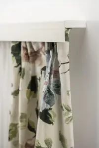 Карниз для штор GARESA "Пластиковый карниз с крышкой", 2 направляющие, желаемая длина, потолочный монтаж, выдвижной, легкий монтаж, простой 360 см, белый