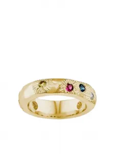 Микоризное текстурированное кольцо с несколькими камнями Bleue Burnham, золотой