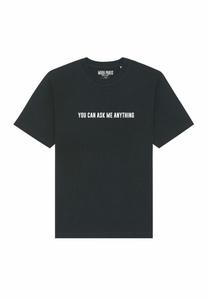 Футболка с принтом YOU CAN ASK ME ANYTHING UNISEX HEAVYWEIGHT Mira Paris, черный