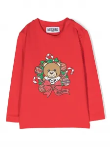 Толстовка Teddy Bear с графичным принтом Moschino Kids, красный