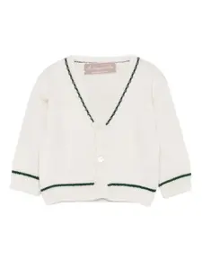 Кардиган на пуговицах с V-образным вырезом La Stupenderia, белый