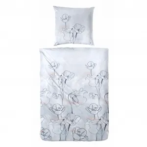 Постельное белье Primera «Дафне» с нежными цветами, цвет silbergrau