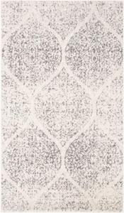 Ковер SAFAVIEH, 69 x 122 см, Madison Collection, Ivory & Silver, дизайн Glam Ogee Trellis Distressed, не линяет, прост в уходе, идеален для помещений с высокой проходимостью: прихожая, гостиная, спальня (MAD604B)