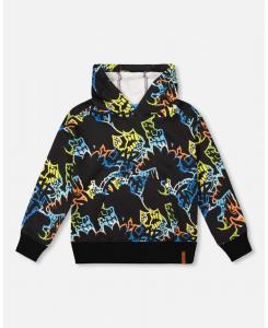 Детская флисовая толстовка с капюшоном и принтом, черная - для малышей и детей Deux par Deux, Black