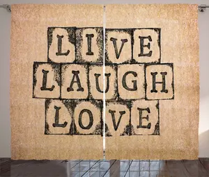 Штора ABAKUHAUS Живой смех, любовь в деревенском стиле, шероховатый винтаж, присборенная тесьма для спальни с петлями и крючками, 280 x 175 см, цвет: черный, светло-коричневый Abakuhaus