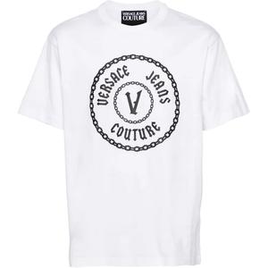 Футболка с принтом логотипа Couture VERSACE JEANS, белая
