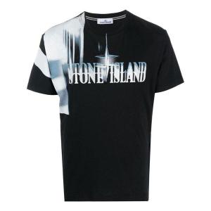 Футболка blurred logo t-shirt 'black' Stone Island, черный