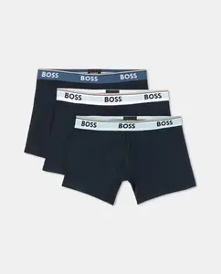 Пачка из трех мужских боксеров в хлопке Boss, чёрный