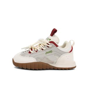 Низкие детские кроссовки для повседневной жизни Jeep, экрю/красный