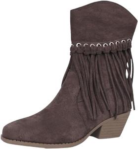 Женские модные ботинки с толстыми каблуками и квадратным носком, украшенные кисточками. Подходят для осенних и зимних образов. HoaloX, Brown