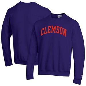 Мужской фиолетовый свитшот clemson tigers basic arch fleece Champion