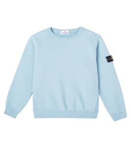 Толстовка из хлопкового джерси Compass Stone Island Junior, светло-синий