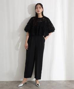 Платье-комбинезон с текстурой лепестков для свадебной вечеринки Pourvous, цвет Black