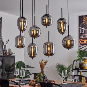 Потолочный светильник «Ambrogio» с 8 лампами из металла/стекла черного/хромового цвета. hofstein