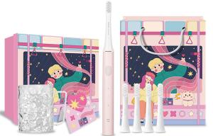 Электрическая зубная щетка T100, звуковые вибрации, импортные тонкие мягкие щетинки, умная зарядка, водонепроницаемость IPX7 Xiaomi, розовый