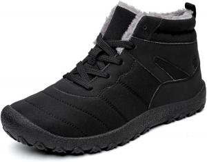 Зимние снегоступы для мужчин, обувь для бега, с меховой подкладкой, с широкой носочной частью, нулевая разница высот, кроссовки на щиколотку, повседневные, легкие, для улицы Xdfvc, черный