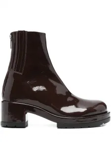 Ботинки на каблуке 70 мм с лаковой отделкой Sapio, красный