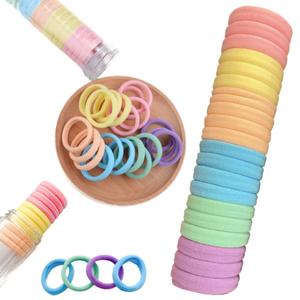 Тюбик цветных, пастельных, разноцветных резинок для волос без стыков Inna Marka