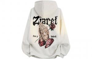 Толстовка Unisex Hooded Moderate Heavyweight ZIAREL, белый heather серый