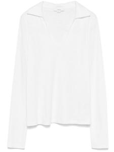 Vince рубашка поло с длинными рукавами, белый