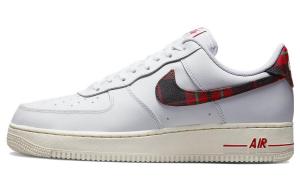Nike Air Force 1 Low '07 LV8 в клетку тартан белый и университетский красный