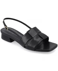 Женские сандалии Tabatha на блочном каблуке с открытой пяткой Journee Collection, черный