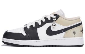 Air 1 нескользящие устойчивые к истиранию низкие детские баскетбольные кроссовки Black для подростков Jordan, серый/белый