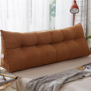 Треугольная подушка COZMAX для чтения в постели, с боковыми карманами, цвет: светлый кофе