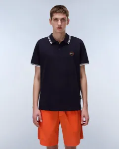 Мужская рубашка-поло Macas с короткими рукавами из пике Napapijri, темно-синий