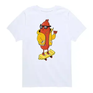 Футболка с рисунком скейтера-хот-дога для мальчиков 8-20 лет Licensed Character, белый