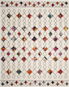 Ковер SAFAVIEH, 275 x 366 см, Fiesta Shag Collection, Cream & Multi, современный дизайн, не линяет и прост в уходе, идеален для помещений с высокой проходимостью в гостиной, спальне (FSG361A)