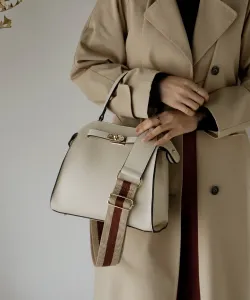 Женская сумка-тоут с одной ручкой, двухсторонняя (маленький размер), с двумя отделениями, устойчиво стоит на ноге Aroco, цвет Ivory