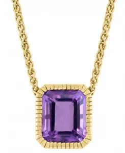 Ожерелье с подвеской Effy с цитрином (5-7/8 карата) из 14-каратного золота на серебре, 17 дюймов + удлинитель 1 дюйм (также из аметиста) Effy Collection, amethyst