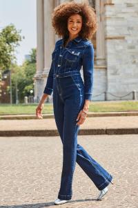 Джинсовый комбинезон в стиле вестерн Sosandar, синий