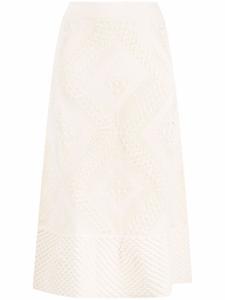 Jil Sander юбка миди рыхлой вязки, белый