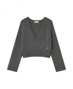 Серый пуловер AW25 Ganni, серый