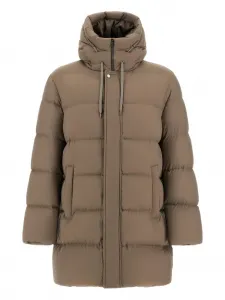 Пуховик с капюшоном Herno, коричневый