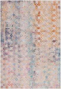 Ковер SAFAVIEH, 244 x 305 см, - коллекция Outdoor Rainbow - большой - Blue & Gold, устойчивый к погодным условиям и моющийся, идеален для патио, заднего двора, прихожей, террасы, столовой зоны (RBW662M)