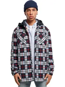 Urban Classics Флисовая куртка темно-синего/красного цвета