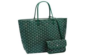 Сумка-шоппер Saint Louis Canvas With Calfskin, шоппер, женская сумка Trumpets Unisex Green GOYARD, Shopping Bag Set(Set+Shopping Bag)