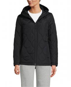 Женская высокая стеганая утепленная куртка FeatherFree Onion Lands' End, Black