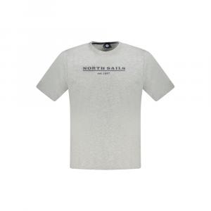 Серая хлопковая мужская футболка North Sails