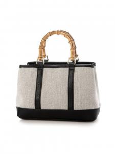 Сумка-тоут Cachecache / Elgary с бамбуковой ручкой, двухсторонняя.